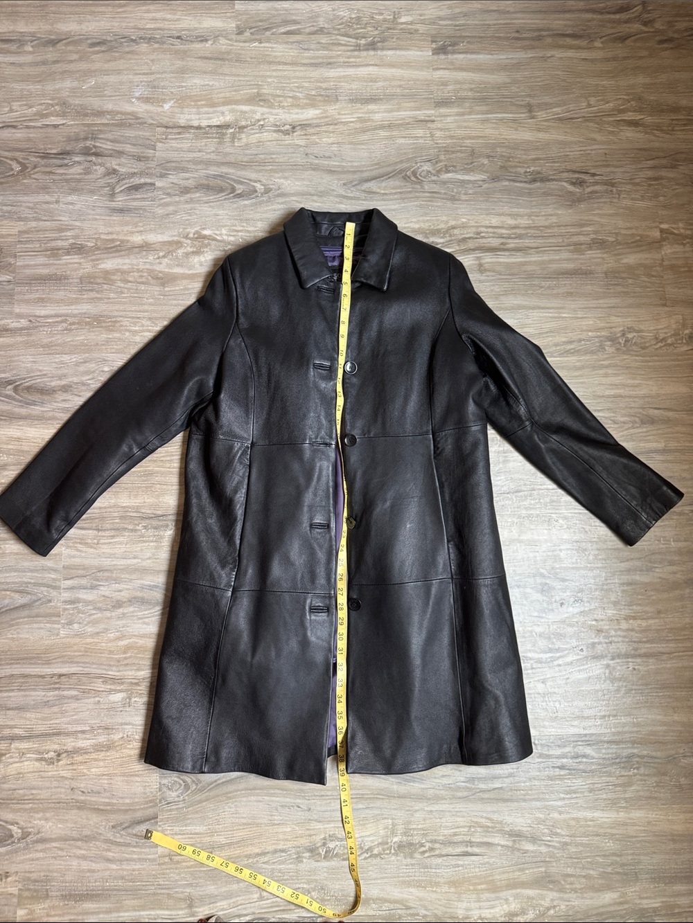 Wilsons Leather Black Longline Women's Leather Coat